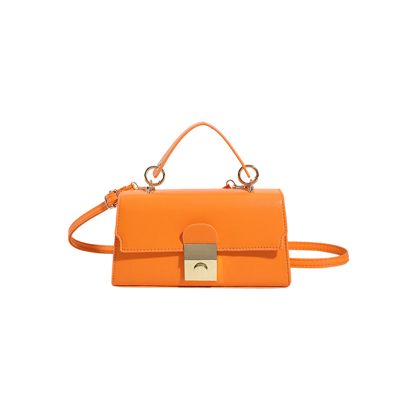 2025 primavera nuevo temperamento diseño de moda estilo extranjero textura simple mochila de hombro bolso de bloqueo de mano color caramelo