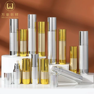 现货电镀真空瓶15ml-120ml电镀金银乳液喷雾真空瓶 圆形真空瓶