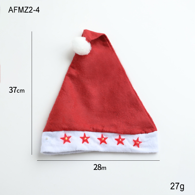 Sombrero de Navidad con estrella roja (con luz)