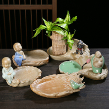 巴西木幸运木绿植水培苔藓陶瓷办公室桌面粗陶专用拖盘创意接水盘