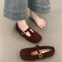 复古玛丽珍鞋女2024年秋冬季新款时尚百搭法式浅口气质软底晚晚鞋