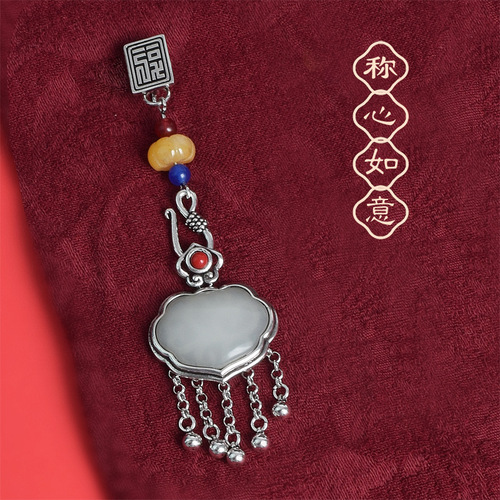 【Heart's Desire】Chinese-style Silver-plated Buttoned Tassel National Style Cheongsam Pendant Brooch Hanfu Accessory Wholesale