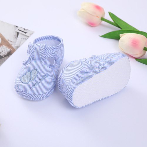 Classic double-heart spring and autumn baby shoes for men and women 0-1 years old soft-sole toddler shoes for 3-6-9 months old baby walking shoes
