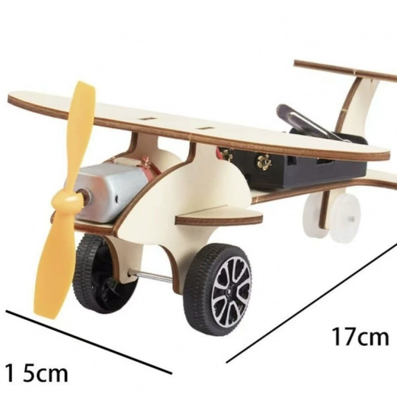 Wooden airplane for experiments, DIY, science, mini experiment, training
