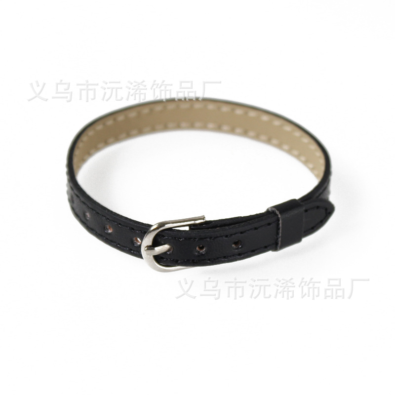 8mm模造革手首バンドpu革手環diy個性的な手帯ブレスレットはアルファベットの油滴アクセサリー部品を着ることができる