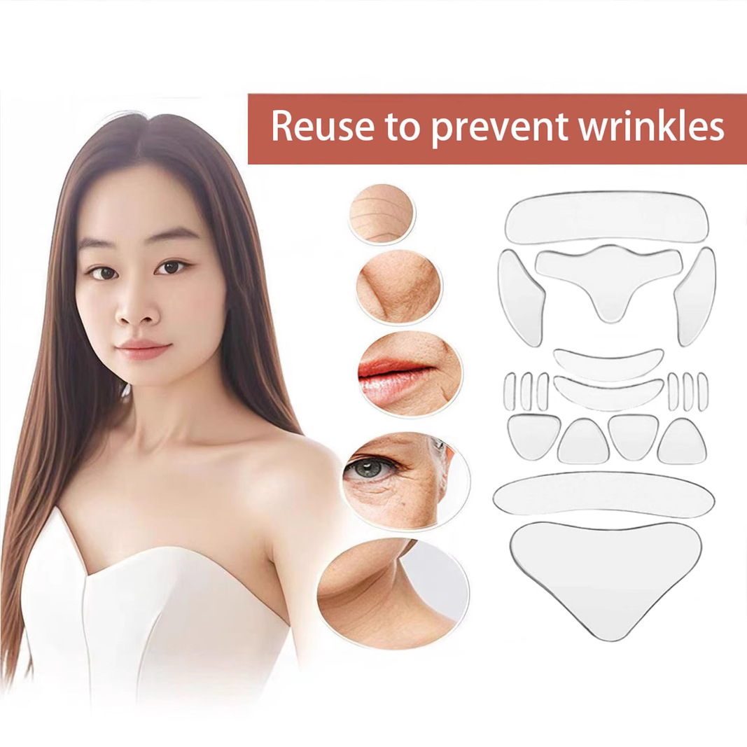Manufacturers sell silicone anti-wrinkle stickers 18-piece set silicone anti-wrinkle stickers 11-piece set face anti-wrinkle reusable
