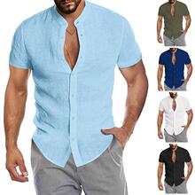 R 69493 Stand Collar Linen Shirt ���������������羳��