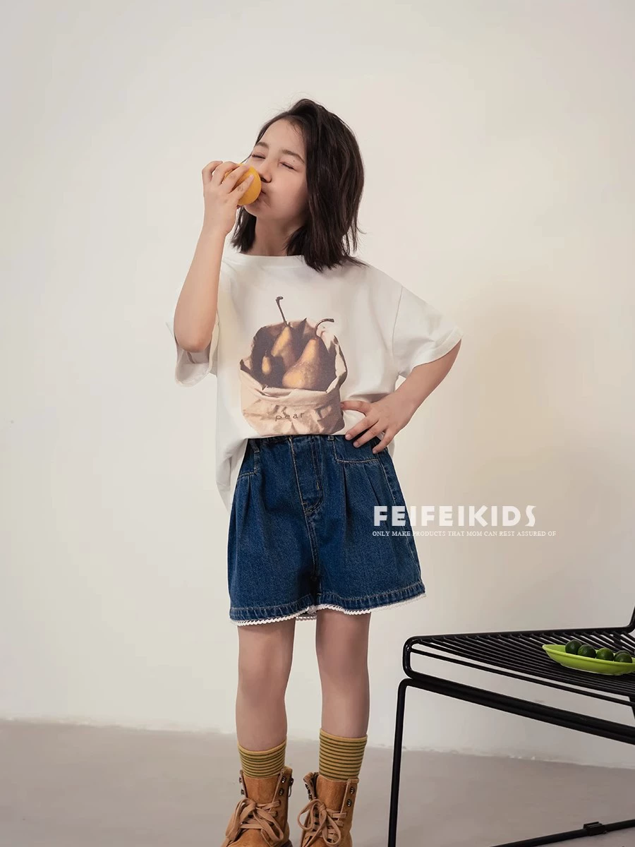 Children's denim skirt, shorts, denim casual trousers, summer clothing, oversize