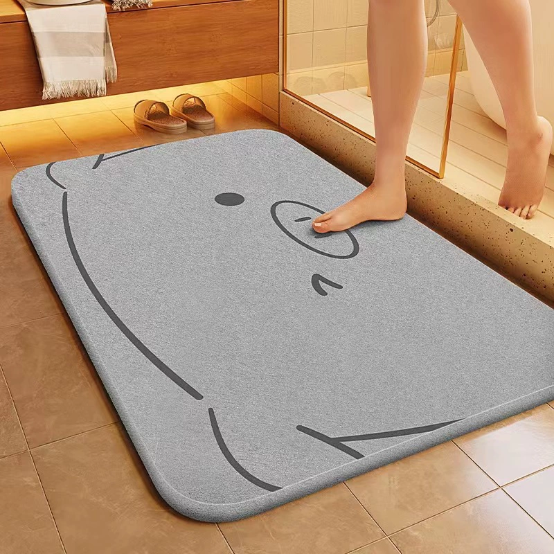 柔らかい珪藻泥バスルーム瞬間吸収性フロアマット浴室ドアノンスリップ速乾性トイレ足マットドアマットホームカーペット|undefined