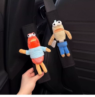 Anti-Neck Strangulation, Couple Style, Seat belt shoulder pad - paralyzed-fish-working-fish-safety-belt-shoulder-pads