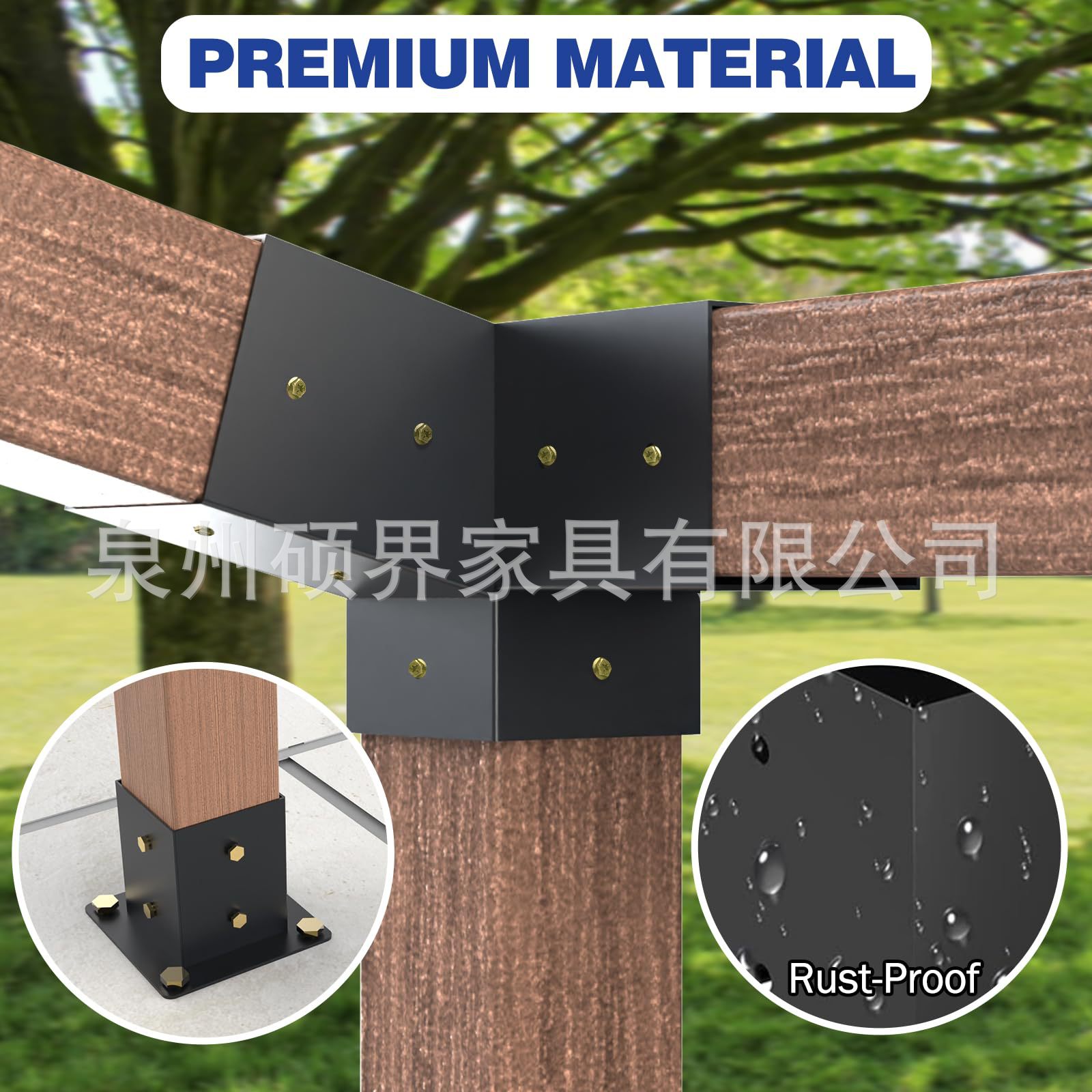 Kit de marco 3 - way inclinado techo marco bracket kit de soporte de techo recubierto en polvo marco de pared bracket 4inx 4in