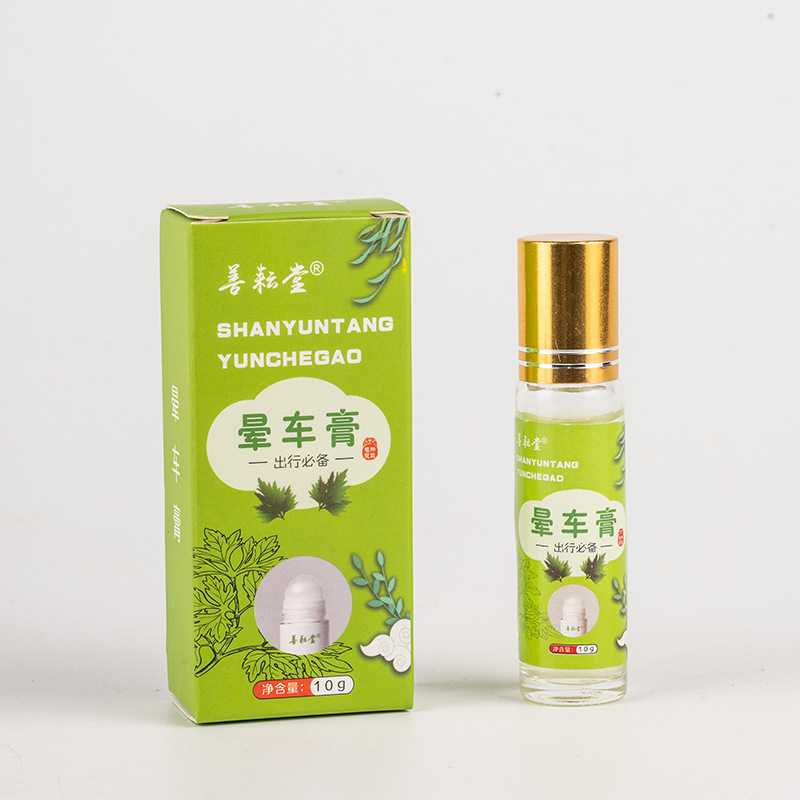 Shanhu Tang anti-mare de coche crema fresca sabor a menta 10ML botella de bola anti-mosquito mareo de barco crema refrescante procesamiento
