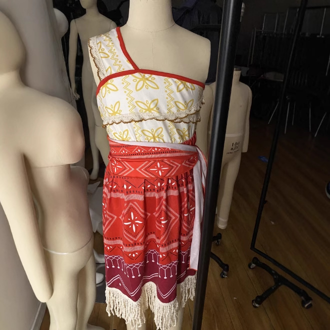 2025欧美海洋奇缘2莫阿娜cospLay同款电影连衣裙女童表演礼服