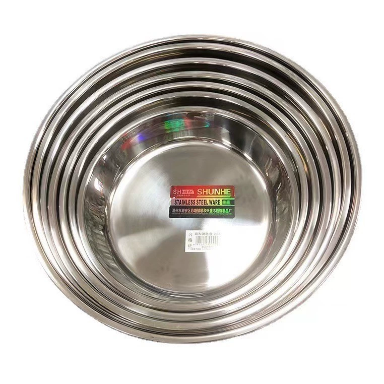 Shunhe stainless steel cake plate 08 thick non-magnetic cold skin plate and dough plate baking plate rice roll plate steamed rice plate vegetable plate baking dish
