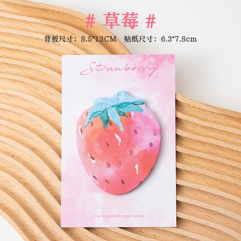 카툰 이형 메모지/딸기 (30매/권)