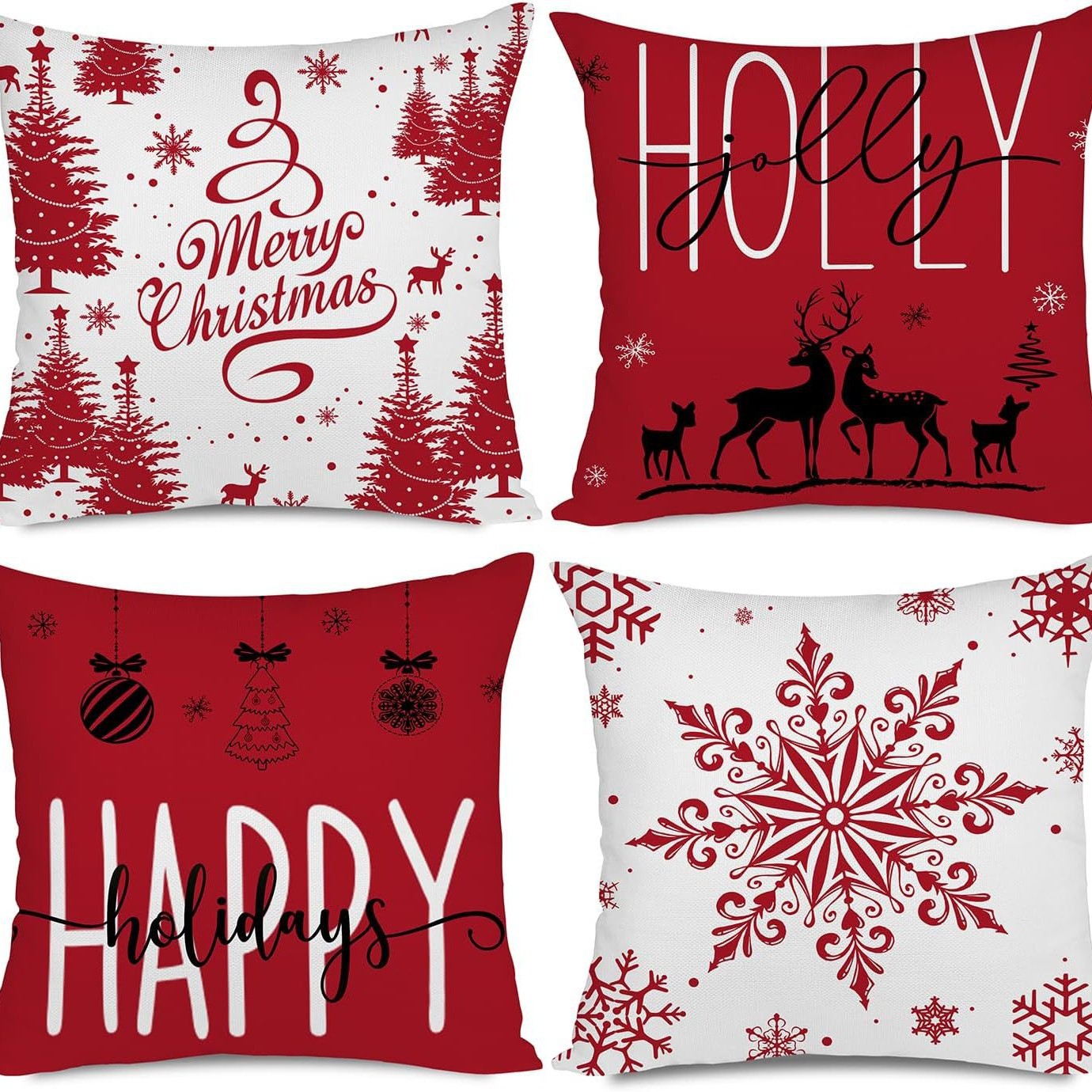 Transfronterizo Amazon temu Hot Sale Navidad invierno copo de nieve impresión lino almohada funda almohada sofá cojín