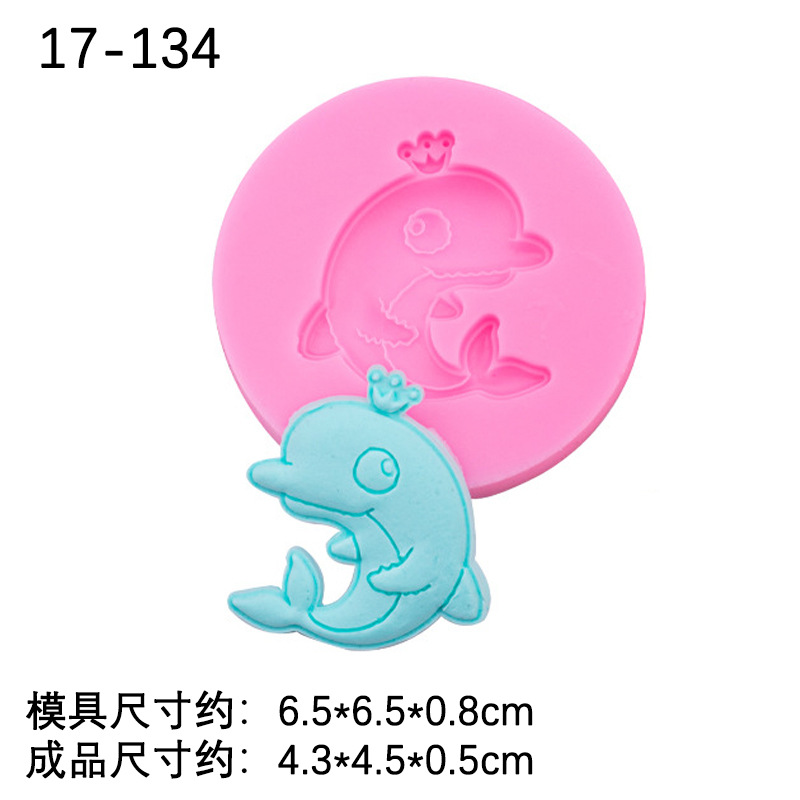 Océano serie delfín tortuga de mar caballito de mar estrella de mar cangrejo Coco árbol fondant pastel de chocolate decorativo molde de silicona