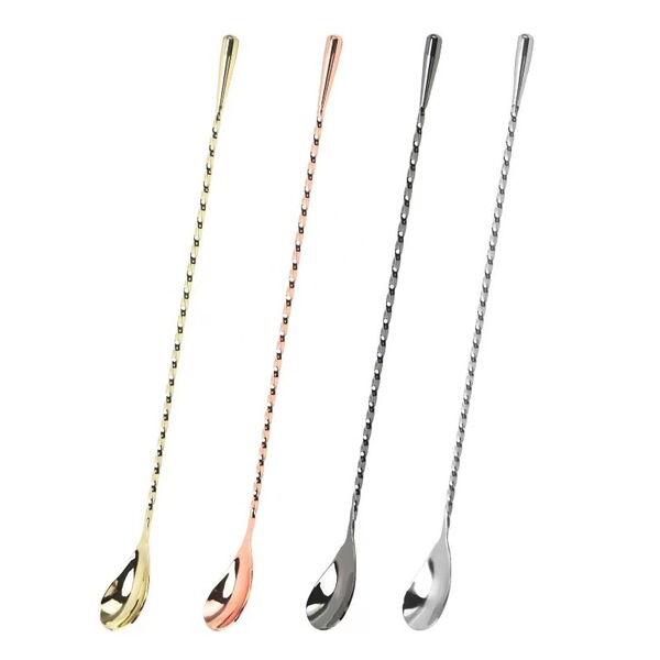 Cocktail mixing stick stainless steel drop-shaped