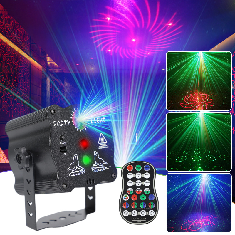 Proyector de Luz Láser para Escenario R50 R10 con Control Remoto y Control por Voz para Fiestas y KTV