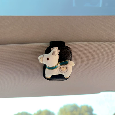 Holder Car Interior Accessories, Car Glasses Clip/Bill Clip - white-pony-black-glasses-clip