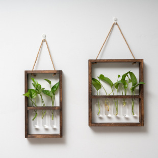 Wall Decoration Wall Hanging Glass Test Tube Vase Hydroponic Green Flower Plant Flower Arrange Hanging Wall Decoration Home Simple