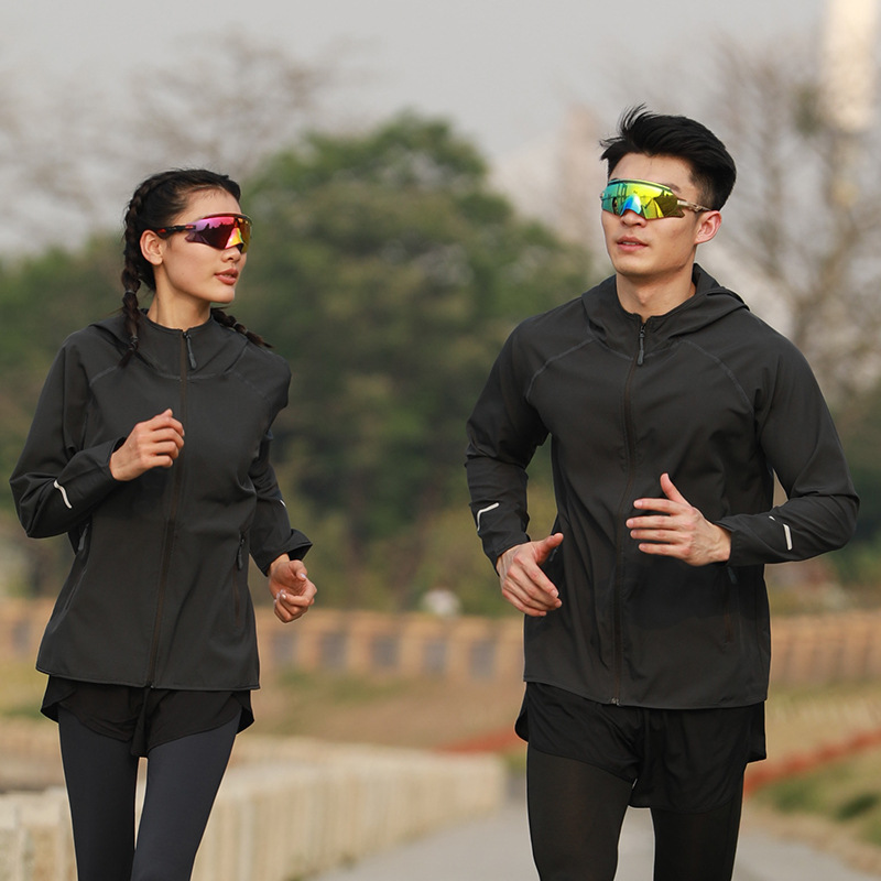 Travel quick dry windbreaker, breathable light and thin sun protection clothing with hood for men and women, sports uniform, jacket, for running 4