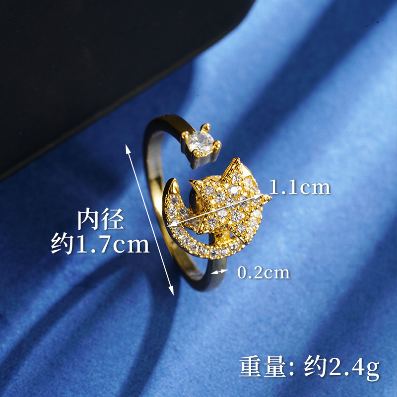 ins nuevos productos de arena de oro vietnamita media luna de estrellas con diamantes ligeros de lujo collar simple pendientes anillo conjunto de joyas Yiwu