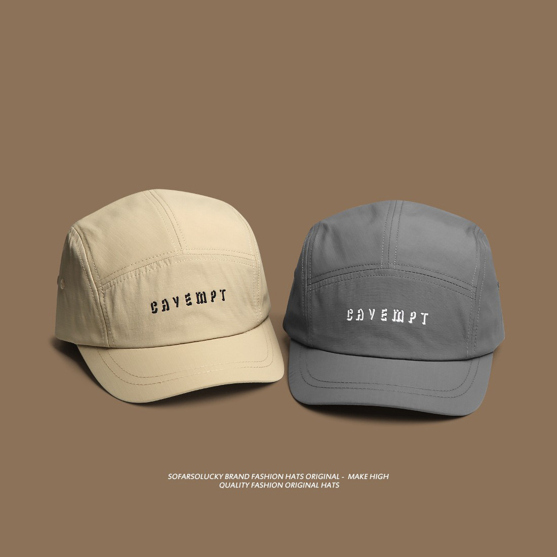 Retro de secado rápido de ala corta gorra de verano de los hombres sombrero de sol Delgado estilo de ropa de trabajo americana gorra de béisbol cara pequeña