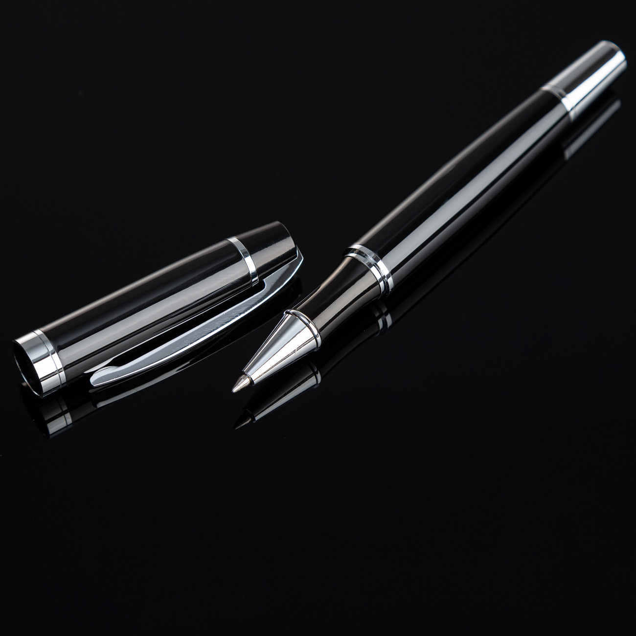 0,5 pluma de agua negra al por mayor pluma de gel de impresión de logotipo pluma de metal pluma de publicidad de firma de carbono