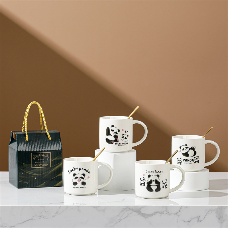 Taza de cerámica creativa taza de café de dibujos animados abre un pequeño evento de regalo publicitario taza de agua LOGO