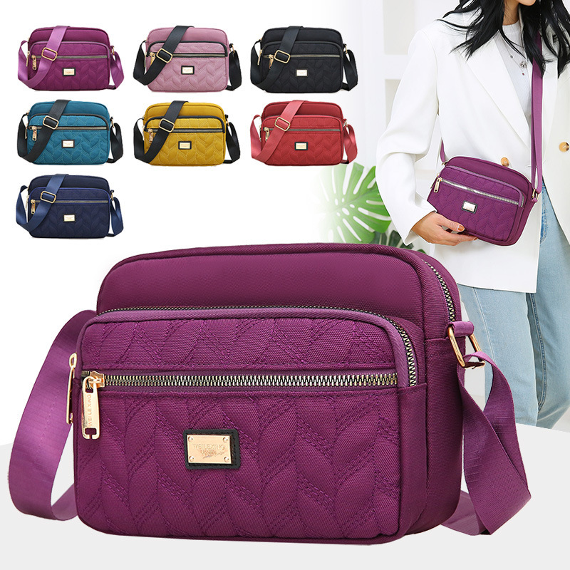 Shoulder Bag Women's Bag Middle-aged and Elderly Women's Crossbody Bag Simple Casual Nylon Cloth Cashier Bag Commuter Mother Bag Shoulder Bag Women's Bag Middle-aged and Elderly Women's Crossbody Bag Simple Casual Nylon Cloth Cashier Bag Commuter Mother Bag