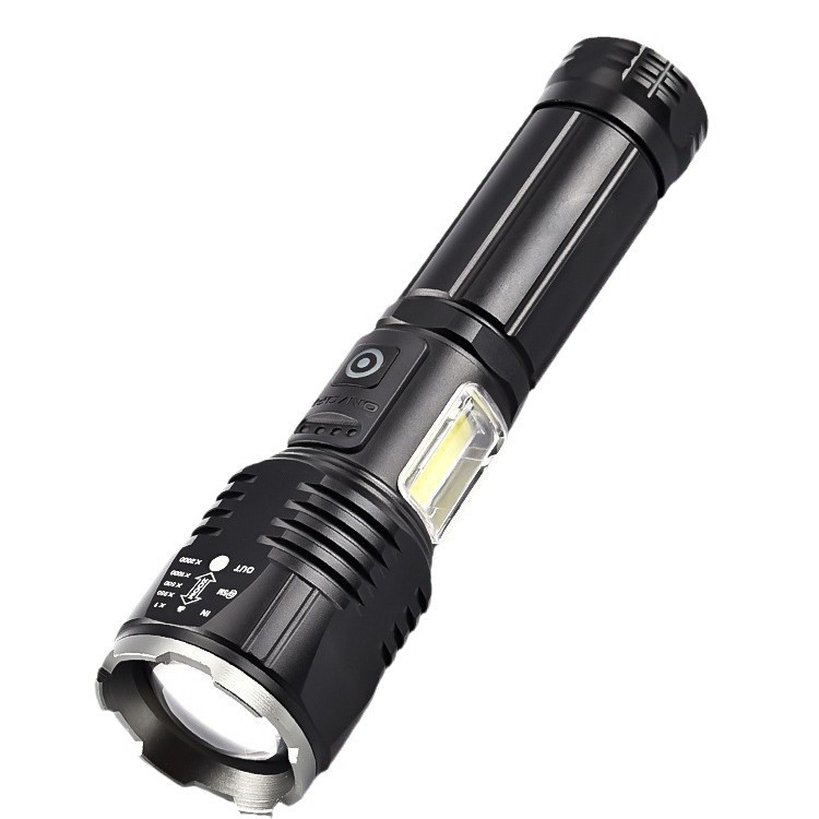 The new P50P90 aluminum alloy flashlight flood emergency warning electric telescopic zoom flashlight