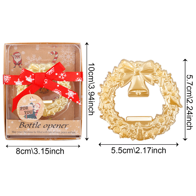 新しいクロスボーダーホットセールゴールデンメタルクリスマスボトルオープナークリスマスギフトパーティーギフトキッチンバー用品|undefined