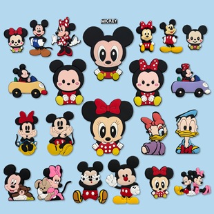 Soft Silicone Cute Cartoon Mickey Minnie Mickey Mouse DIY Decorative Accessories Mobile Phone Case Hole Shoe Refrigerator Magnet