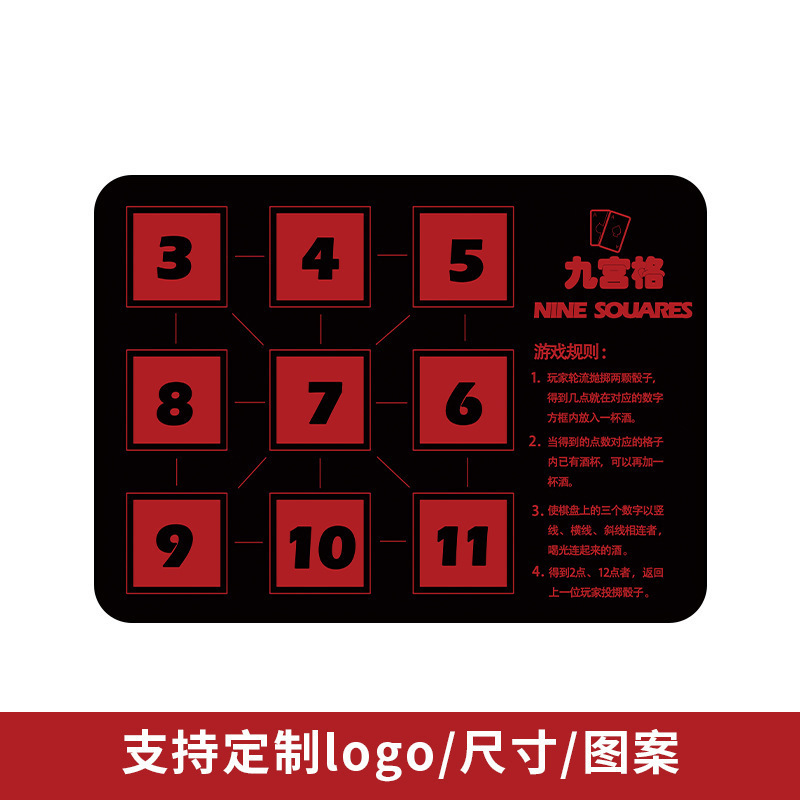 酒吧KTV飞行棋喝酒玩具酒桌聚会游戏垫翻宫格金字塔子桌游鼠标垫|undefined