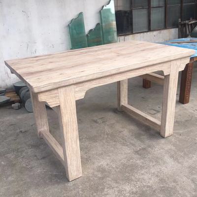 原木餐桌實木飯桌方形香樟木家具新中式茶桌做舊餐廳酒店民宿裝飾