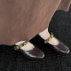 2025 spring new round toe low heel flat shoes sheepskin Mary Jane women's shoes