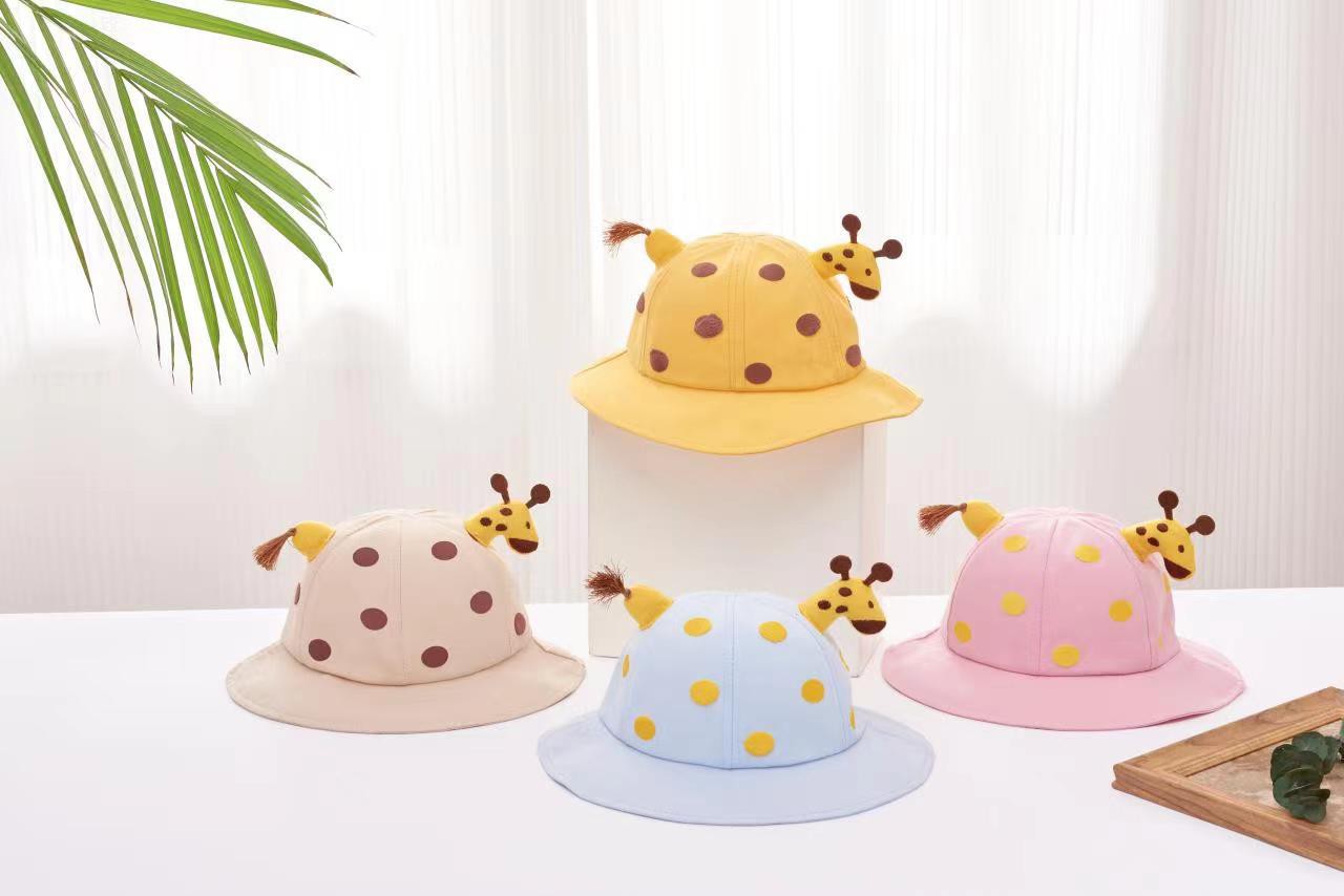 Autumn fashion brand embroidered love short brim dome newborn sun protection cute summer giraffe fisherman hat