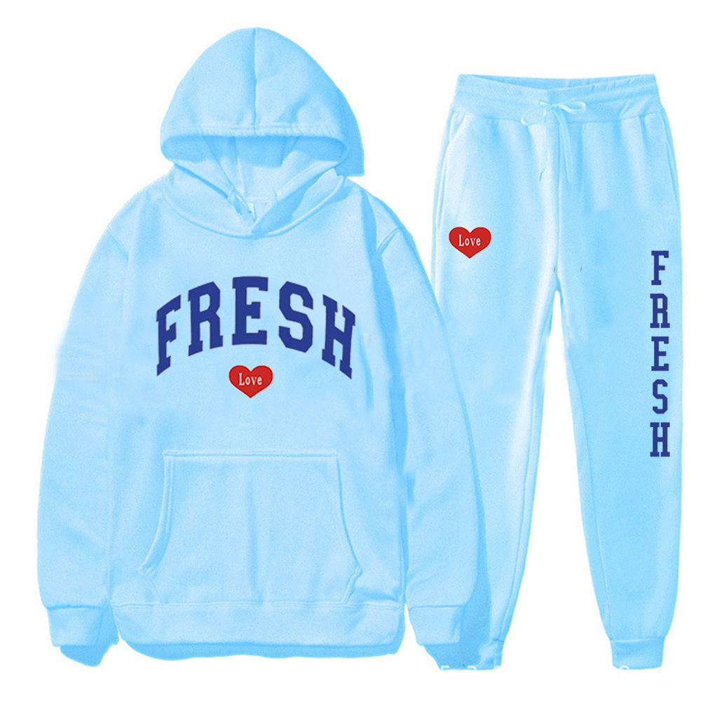 style nouveau sweat à capuche chaud en polaire imprimé à la mode automne et hiver, ensemble de sport décontracté pour femmes_voghion.com
