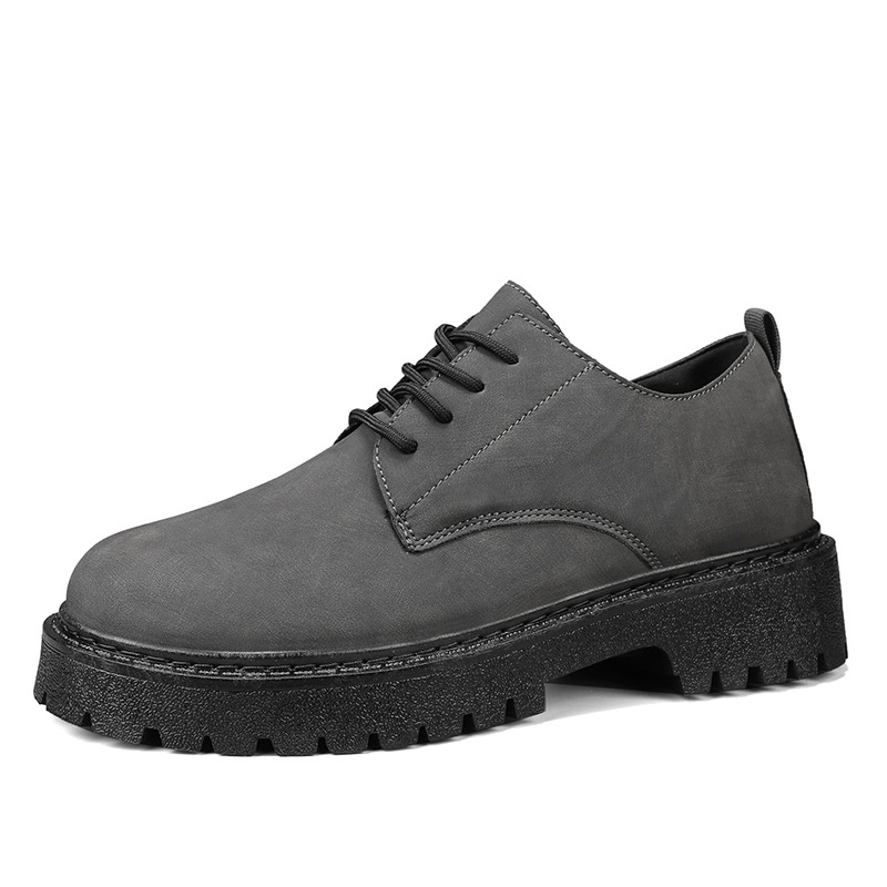 2024 otoño nuevas botas de trabajo de cabeza grande zapatos de hombre estilo británico versátil botas retrógradas Martin zapatos casuales de cuero para hombres