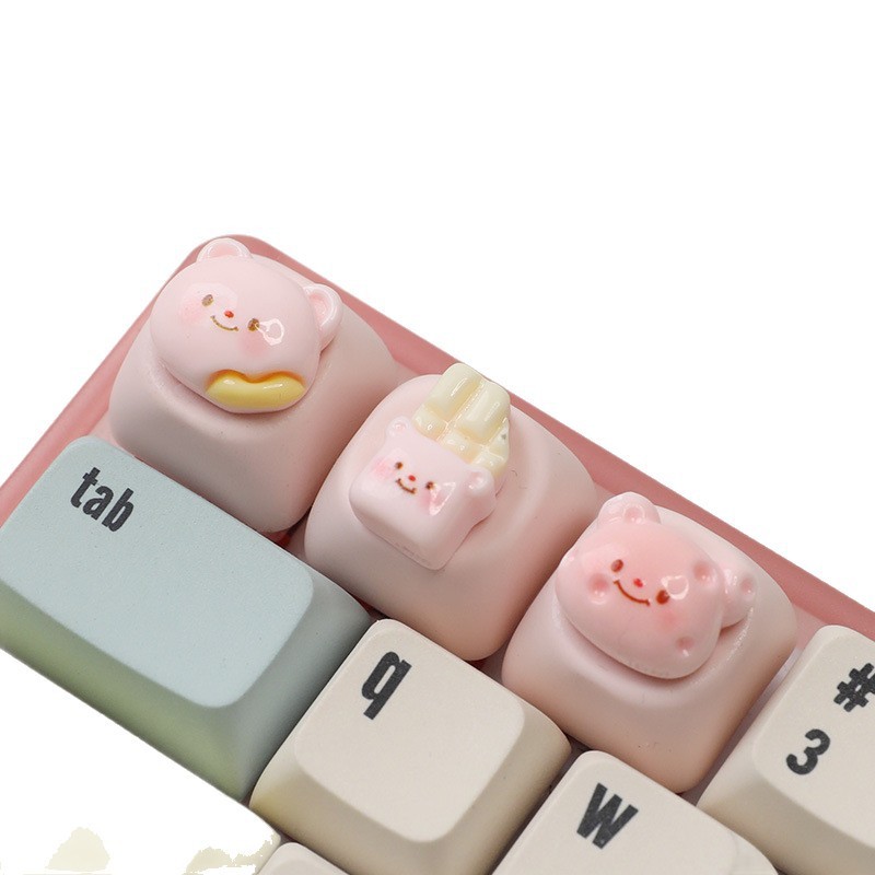 クロスボーダースポットかわいいクマメカニカルキーキャップ樹脂クロス軸キーキャップパーソナライズされたカスタマイズされたキーボードキャップMOAキャップ|undefined