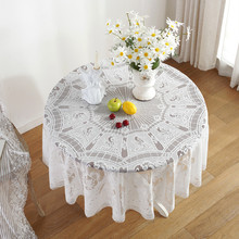北歐蓋布復古餐桌布圓形蕾絲桌布藝茶幾台布唯美桌布廠家直銷