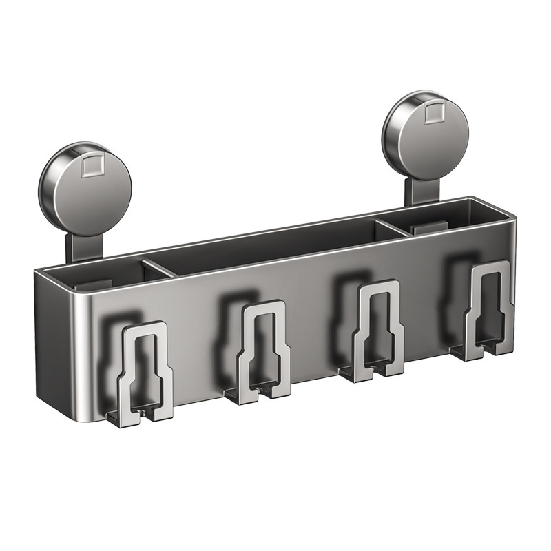 Pistola de ceniza, ventosa, estante para cepillo de dientes, estante para inodoro extraíble y lavable, sin perforación, soporte para taza de enjuague bucal eléctrico