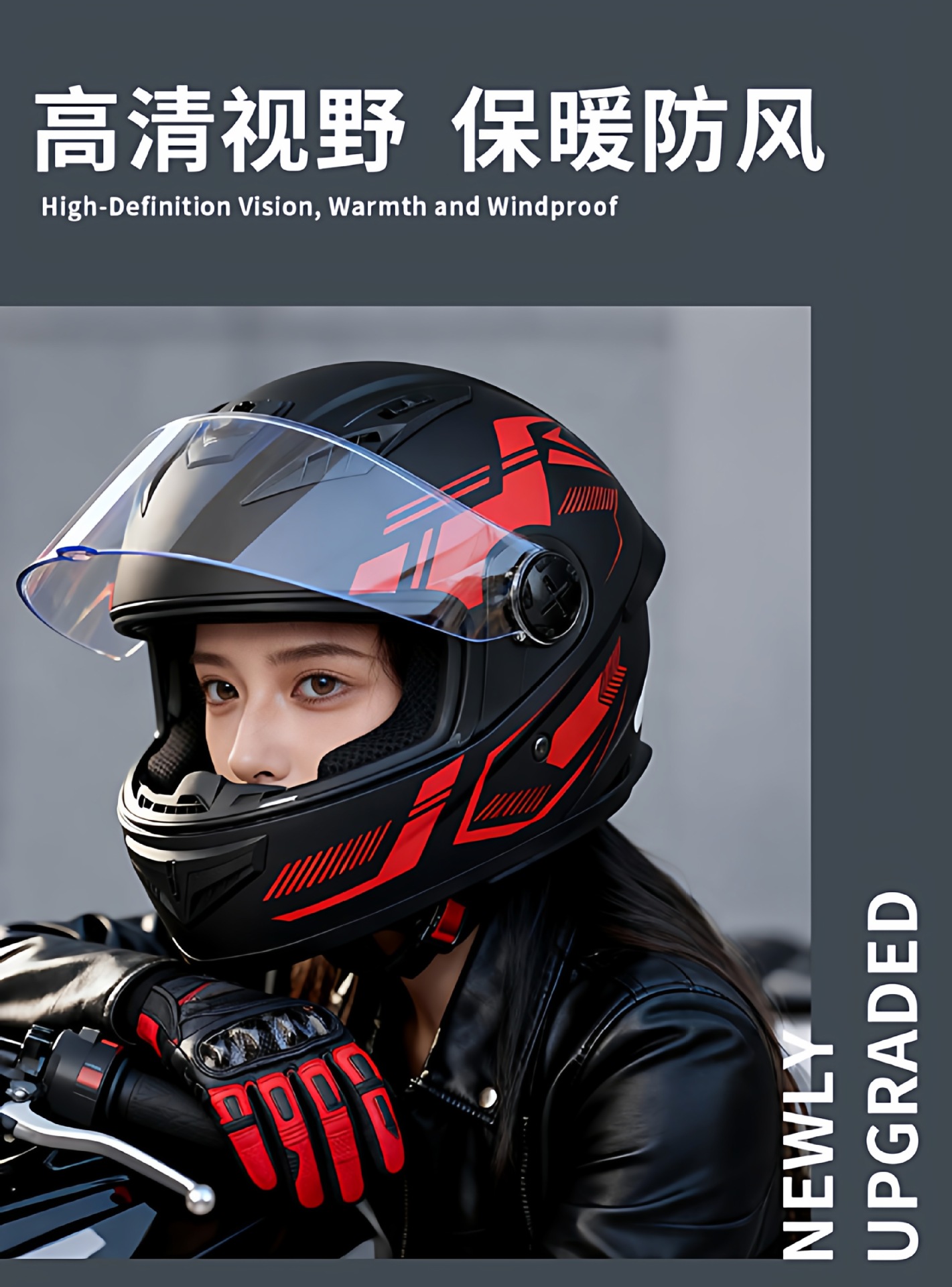 3C Certified Electric Motorcycle Helmet Winter Warm Full Helmet