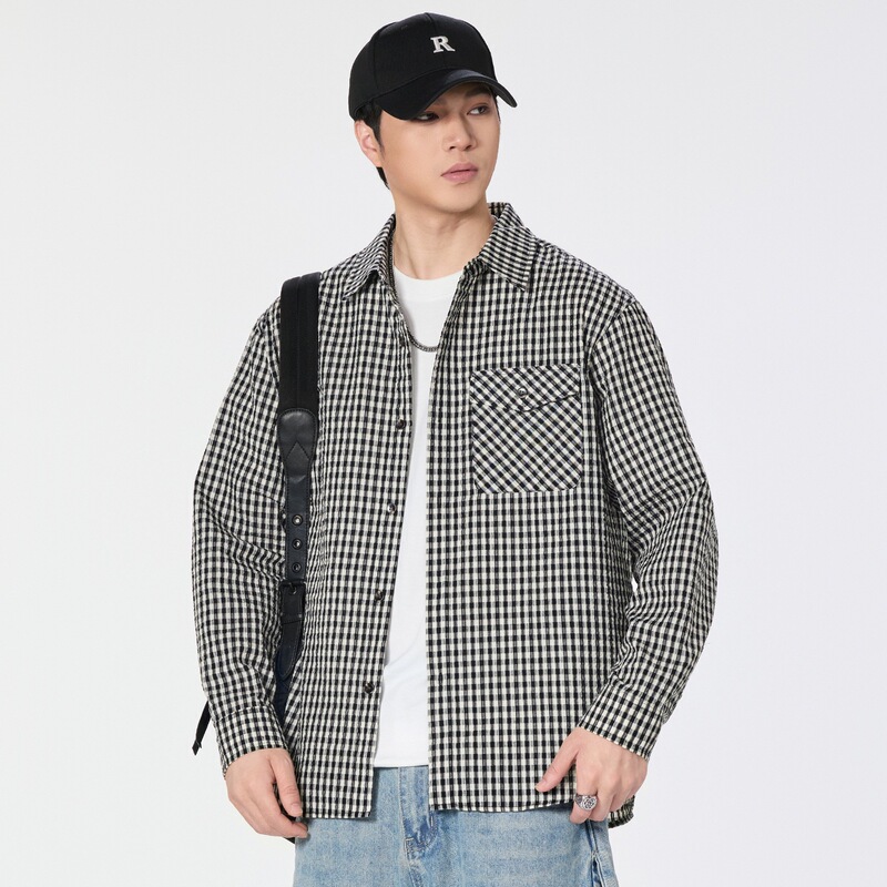 Retro Old Money Style Simple Trendy Plaid Shirt Men's Long-Sleeve 2026 New Model Shirt Cardigan Jacket Loose Fit Plus Size Retro Old Money Style Simple Trendy Plaid Shirt Men's Long-Sleeve 2026 New Model Shirt Cardigan Jacket Loose Fit Plus Size