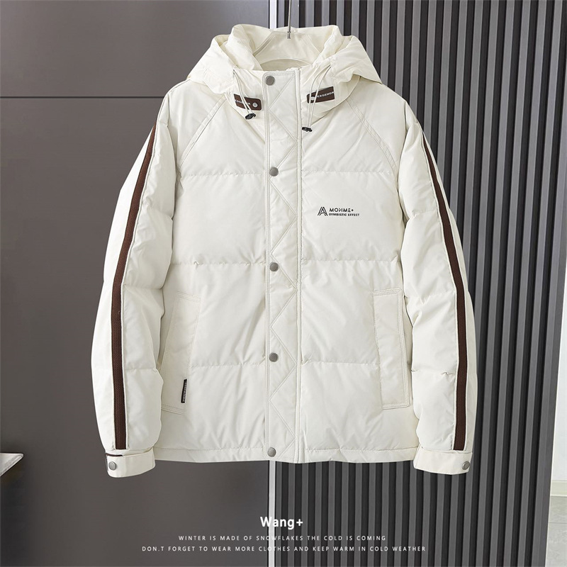 Down men's light thin short style 2023 new thick brand trendy autumn and winter hooded jacket_voghion.com