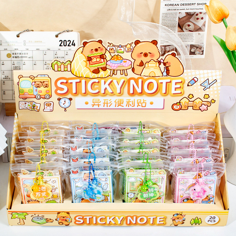 Capi Bell 40% de descuento en notas adhesivas Bolsa ziplock de alto valor Libro de visitas portátil Papel de notas rasgable Papelería para estudiantes de primaria