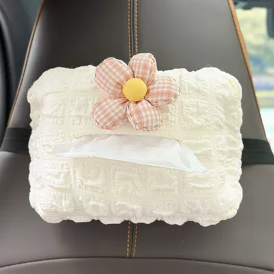 and Simple for Girls — Car tissue box/set - puff-tissue-box-fabric-pink-flower
