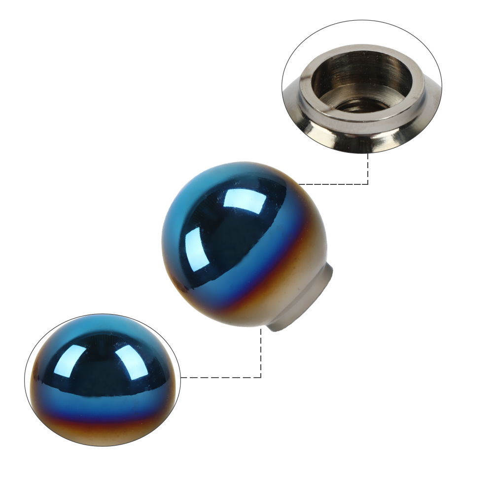 Cross-Border Hot-Selling Stainless Steel Large and Small Grilled Blue Colorful Wiper Balls Car Modified Wiper Balls Universal Auto Parts Decoration