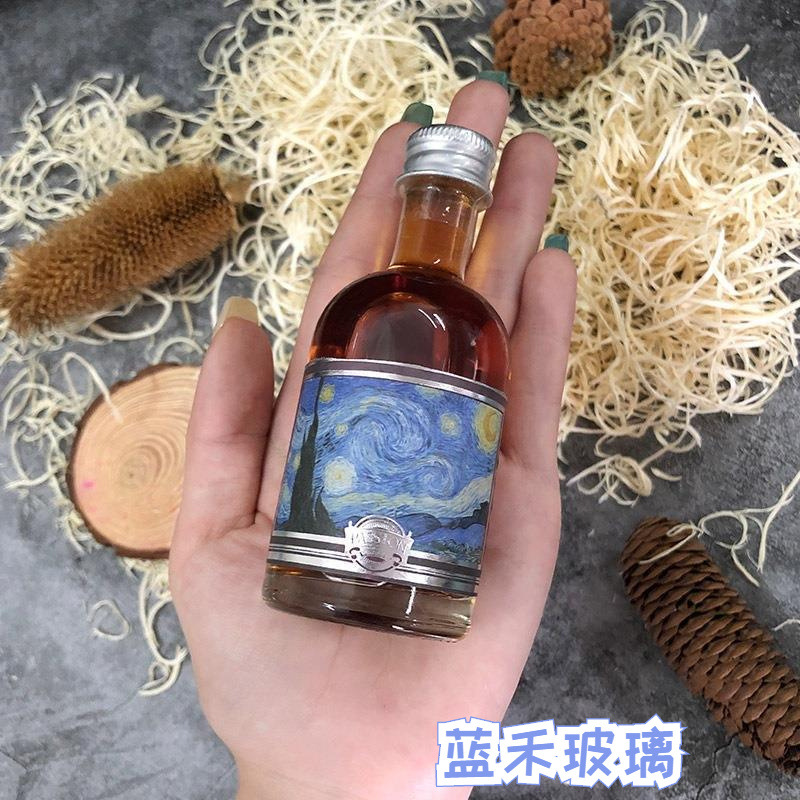 Botella de vodka transparente de 100ml botella de vino de fruta botella de vino medicinal botella de vino dividida l boca de seda 375ml botella de vino transfronteriza